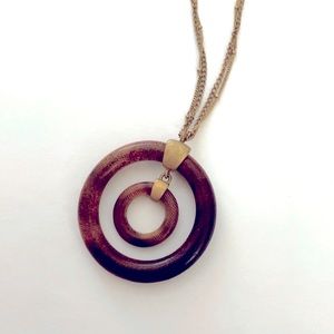 Boho wooden pendant necklace